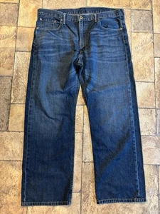 Levi's 569 lockere gerade blaue Herrenjeans Größe 38 x 32 tatsächlich 42 x 32 gebraucht, in einwandfreiem Zustand - Bild 1 von 6