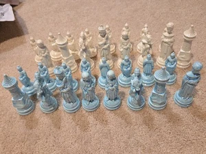 Scacchiera ceramica porcellana vintage BELLISSIMA set 32 pezzi - Foto 1 di 12