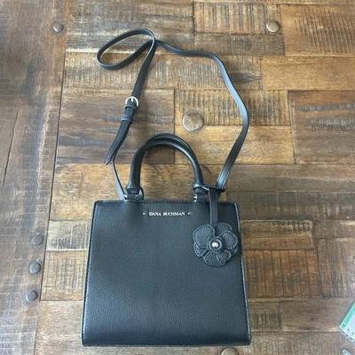 Bolso Bandolera Dana Buchman Clásico Buttercup Negro Imitación Guijarros Cuero Foto 1 de 4