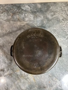 Wagner Ware Sidney O 7 Gusseisen Rund Bräter Wasserkocher ohne Deckel - Bild 1 von 5
