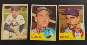 Signed Topps 1963 Cliff Cook Craig Anderson 1962 Ed Bouchee New York Mets - Bild 1 von 7