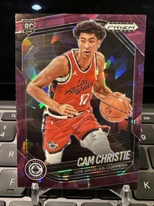 CAM CHRISTIE - 2024-25 Prizm Black Basketball - Rookie - PURPLE CRACKED ICE /149 - Picture 1 of 2