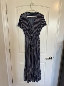 Abercrombie & Fitch Striped Blue Maxi Size Large  - Picture 1 of 5