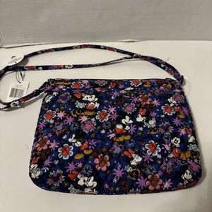 Vera Bradley Disney großer Hipster Mickey & Minnie süß geblümt blau ~ Neu mit Etikett - Bild 1 von 6