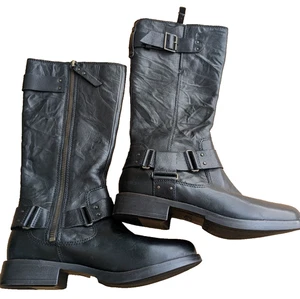UGG Australia Ladies Black Buckle Biker Style Boots Size 3.5 UK - Picture 1 of 9