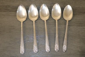 5 cucharaditas de plata internacionales vintage Melody plateadas de los años 50 para servir #1 - Imagen 1 de 7