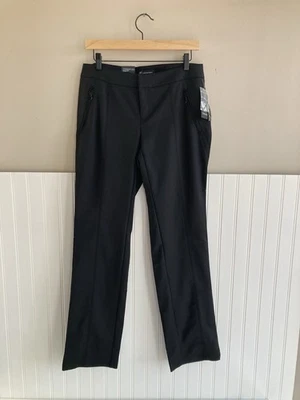 Pantalones INC/Macy's Pierna Recta Calce Curvilíneo Negro Profundo "Core" Talla 4 Nuevos con Etiquetas Foto 1 de 4