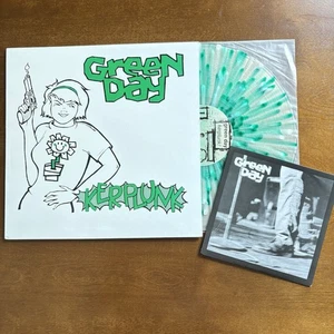 GREEN DAY Kerplunk CLEAR W/ GREEN & WHITE SPLATTER + 7" vinyl RSD 2014 NM/NM - Picture 1 of 16