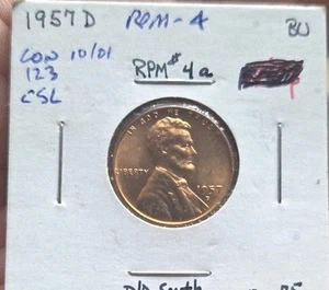 🔥 1957-D DDO-002 & RPM-005: LINCOLN WHEAT CENT (RD) - Picture 1 of 2
