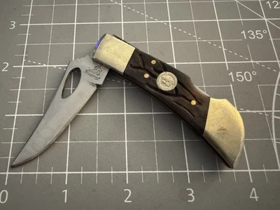 FROST CUTLERY 1972-2001 Commemorative Single Blade Jigged Handle Knife 3" Closed - Image 1 of 4