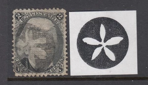 #87 2-cent Blackjack Grilled with Flower Cancel (USED) cv$200.00+++ - Picture 1 of 1