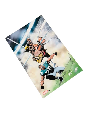 BRIAN DAWKINS PHILADELPHIA EAGLES 2022 WOLVERINE MARVEL WEAPON X POSTER Cover