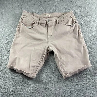 Levi Jorts Mujer 33 Rosa Pálido Claro Elastizado Corte Bremuda Clásico tiro Medio 9" Foto 1 de 4