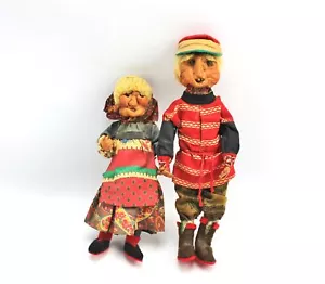 Vintage Handmade Russian Man & Woman Folk Doll Russia - Picture 1 of 3