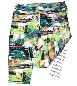 Leggings Lucy Studio Hatha Active Capri stampa floreale sfocata taglie forti 3X nuovi - Foto 1 di 3