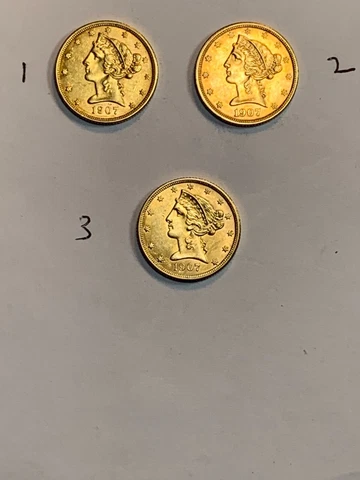 1907 D $5 Five Dollar Liberty Head Gold Half Eagle Cover