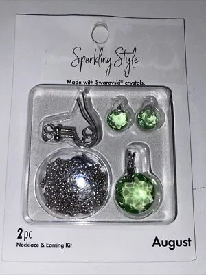 D.Y.I. Блестящий стиль 2шт ожерелье и серьги набор август Swarovski кристалл - Изображение 1 из 3