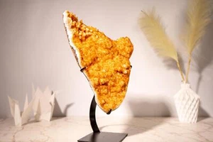 Yellow Citrine Cluster with Galaxy Druzy and Small Stalactites, 12.5 Lb. - Picture 1 of 10