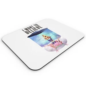 Tapis de Souris I Want to Believe Chat Pizza Extraterreste Collage Art Retro - Photo 1/2