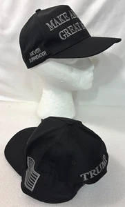 Trump Never Surrender Hat Make America Great Again MAGA Snapback Black - Picture 1 of 8
