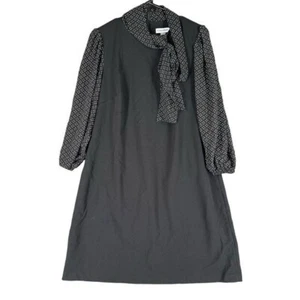 Calvin Klein Women’s 14 Black Tie Cocktail Sheath Dress Blouson Sleeve Office - Picture 1 of 13