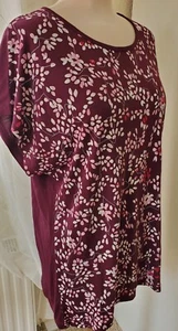 Bequemes T-Shirt - Weich - Stretch - Bordeaux Rosa Weiß - gemustert - Gr. S - Bild 1 von 7