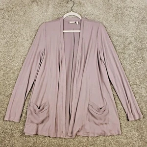 LOGO Lori Goldstein Long Sleeve Open Front Stretch Knit Cardigan Sz XS Womens - Picture 1 of 7