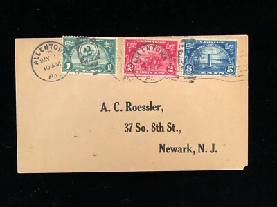PA ALLENTOWN MAY. 1, 1924 #614-16 FDC TO ROESSLER CV $150 - Image 1 of 2