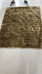 Luxury Faux Fur Brown Channeled Mink Soft Throw Blanket 59"X48" - Picture 1 of 7