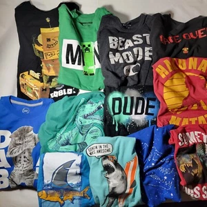12 Kid Small Shirts Dab Cat Jack Jurassic World Roblox Minecraft Baseball T-Rex - Picture 1 of 24