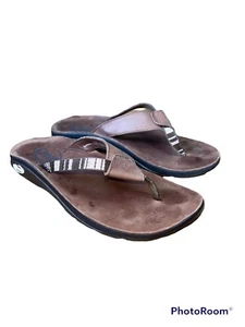 Chaco Women Flip Flop Sandals Sz 7M Ecotread Garden Brown Pink Leather - Picture 1 of 10