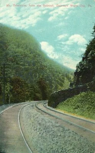 Alte Postkarte 1911 Mt. Tammany von Railroad Delaware Water Gap Pennsylvania - Bild 1 von 2