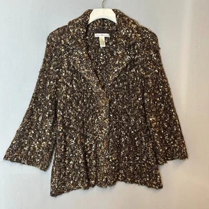 Vintage Susan Bristol Jacket Womens XL Brown Long Sleeve Overcoat Alpaca Mohair - Picture 1 of 13