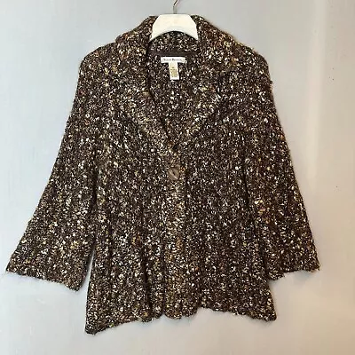 Vintage Susan Bristol Jacket Womens XL Brown Long Sleeve Overcoat Alpaca Mohair - Image 1 of 4