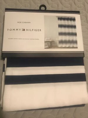 Tommy Hilfiger Cabana Cortina de Ducha Tela a Rayas -Azul y Blanco -72 X 72 NUEVO Foto 1 de 2