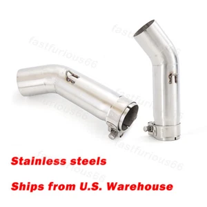 Slip On 51mm For Suzuki GSXR 600 750 2011-2023 Motorcycle Mid Exhaust Link Pipe - Picture 1 of 6