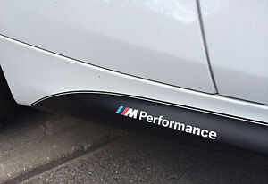 2x BMW M Performance side skirt White decal sticker logo F20 F30 E60 F10 F15 G05