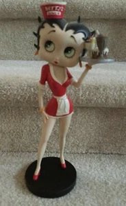 12" Betty Boop Waitress Figure for Betty's Diner on Black Stand FREE SHIP - Picture 1 of 11