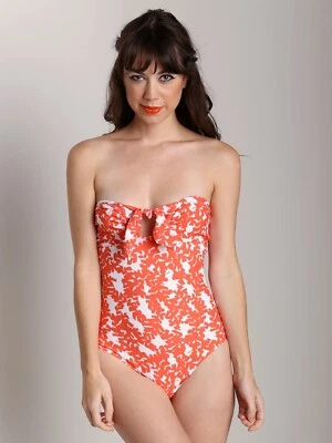 全新带标签 S Rachel Pally Karlie Maillot 1 件套泳装杏叶波西米亚 $176 游泳 — 第 1/4 张图片