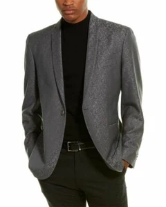 Kenneth Cole Reaction-Slim Fit Evening Blazer- Silver Paisley NWT 36R, RRP $199 - Picture 1 of 9