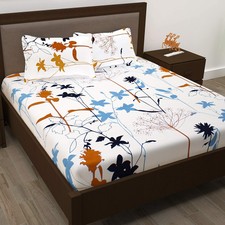 Cotton Double Bedsheet with 2 Pillow Covers