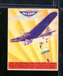 1941 Goudey Sky-Birds R147 Russia The U.R.S.S. L-760 15 EX-MT XX2163