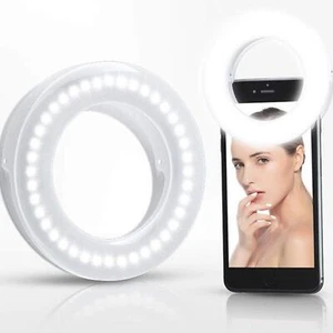 Phone Clip On White Selfie Ring Light - Zdjęcie 1 z 7