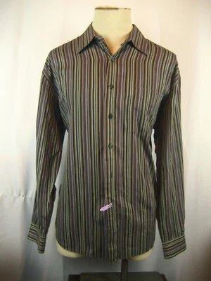 Camisa informal a rayas multicolor LS 100 % algodón Alan River para hombre talla XL Foto 1 de 4