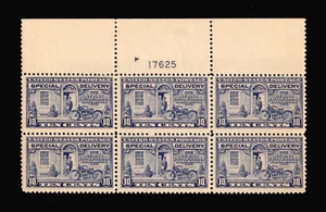 MOMEN: US STAMPS #E12 PLATE BLOCK OF 6 MINT OG NH LOT #91390 - Picture 1 of 2