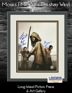 Moses J Moseley & Theshay West THE WALKING DEAD Signed Custom Framed PHOTO COA - Picture 1 of 8