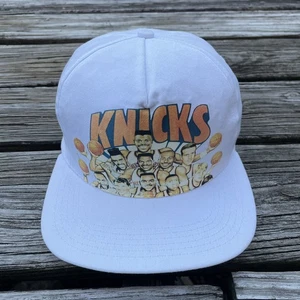 Vintage 80er New York Knicks Snapback Mütze weiß Team Karikatur Patrick Ewing USA - Bild 1 von 3