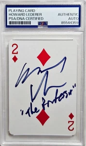 Howard Lederer Signed 2 Of Diamonds Poker Playing Card Autograph PSA/DNA WSOP - Picture 1 of 2