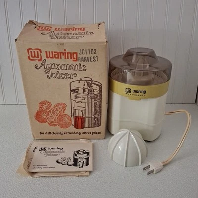 Vintage Waring Automatic Electric Juicer Individual Serving Harvest Gold JC1103 - Image 1 of 4