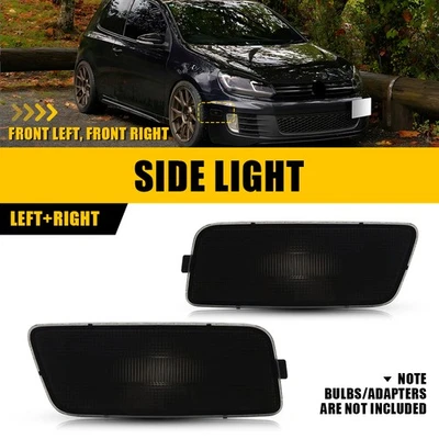 2x Carcasa de luz lateral de humo para Volkswagen MK6 GTI EOOJ 2010 2011 2012 2013 2014 Foto 1 de 4